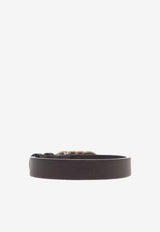 Double Gancini Leather Bracelet