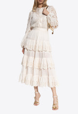 Tiered Ruffle Midi Skirt