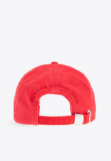 GANNI Logo Patch Baseball Cap Red A6903 5951-403
