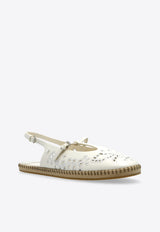 Amiee Sangallo Embroidered Leather Espadrilles