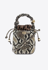 Mini Bou Snakeskin Print Bucket Bag