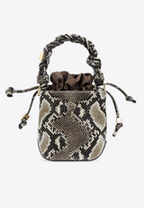 Mini Bou Snakeskin Print Bucket Bag