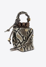 Mini Bou Snakeskin Print Bucket Bag