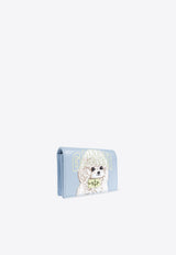 GANNI Dog Print Cardholder Light Blue A6777 5898-326