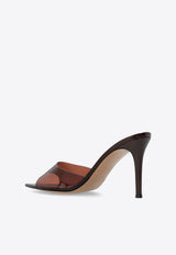 Gianvito Rossi Elle 85 Pointed-Toe Plexi Sandals Brown G11050 85RIC-GSVBROB