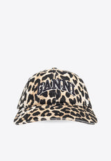 Leopard Print Logo Baseball Cap