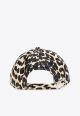 Leopard Print Logo Baseball Cap