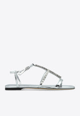 Gwyn Metallic Leather Flat Sandals