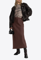 Leopard Print Logo Knit Top