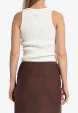 Logo Appliqué Ribbed Tank Top