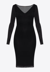 Nasello Long Sleeved See-Through Midi Dress