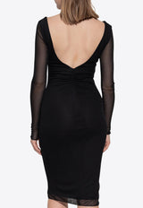 Nasello Long Sleeved See-Through Midi Dress