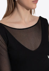 Nasello Long Sleeved See-Through Midi Dress