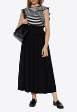 Vieste Striped Ruffled Top