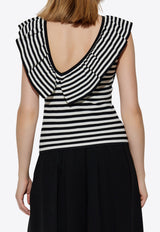 Vieste Striped Ruffled Top
