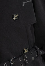 Double-Breasted Belted Short Trench Coat