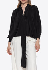 Leonida Foulard Collar Silk Blouse