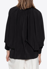 Leonida Foulard Collar Silk Blouse