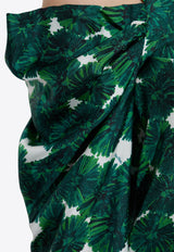 Ustica Off-Shoulder Printed Silk Blouse