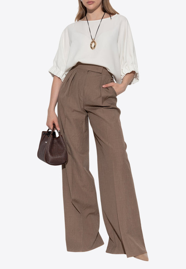 Max Mara Teruel Wide-Leg Pleated Wool Pants TERUEL 2521136081-005