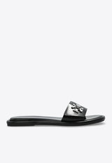 Turnlock Logo Leather Slides