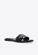Turnlock Logo Leather Slides