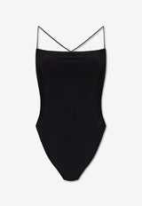 One-Piece Swimsuit with Tie-Up Straps