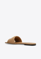 Marc Jacobs Snapshot Leather Flat Sandals Beige 2P5FSA001F12 0-230