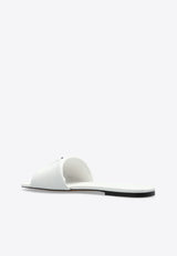 Marc Jacobs Snapshot Leather Flat Sandals White 2P5FSA001F12 0-110