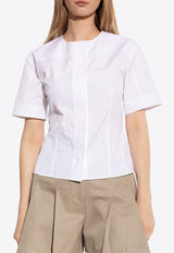 Short-Sleeved Tailored Blouse