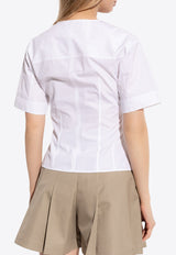 Short-Sleeved Tailored Blouse