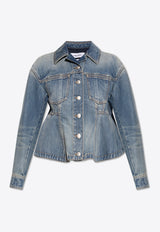 Flowy Denim Cropped Jacket