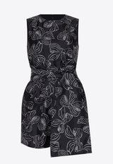 Baviera Bow-Print Silk Playsuit