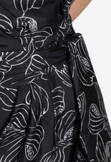 Baviera Bow-Print Silk Playsuit