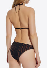 Animal Print Halterneck Bikini