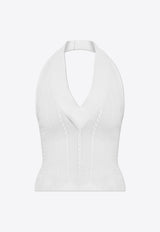Balmain Cable Knit Halterneck Cropped Top