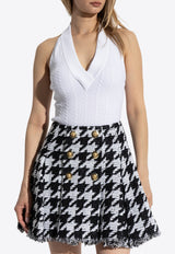 Balmain Cable Knit Halterneck Cropped Top