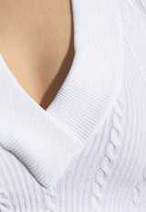 Balmain Cable Knit Halterneck Cropped Top