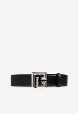 Balmain Smooth Leather PB Buckle Belt