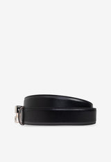 Balmain Smooth Leather PB Buckle Belt