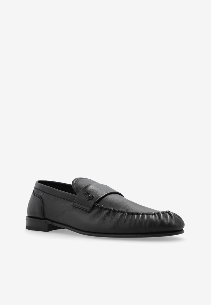 Jimmy Choo Ellis Leather Loafers ELLIS LOAFER M SLY-BLACK