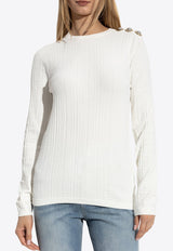 Balmain Crewneck Sweater with Decorative-Buttons
