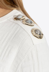 Balmain Crewneck Sweater with Decorative-Buttons