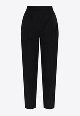Balmain High-Waist Wool Tailored Pants