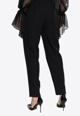 Balmain High-Waist Wool Tailored Pants