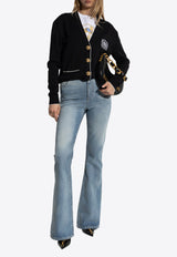 Balmain Emblem Embroidered Knit Cardigan