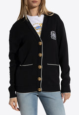 Balmain Emblem Embroidered Knit Cardigan