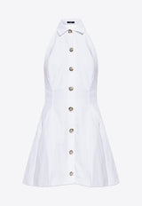 Balmain A-line Backless Mini Dress White FF1R5128 CB09-0FA