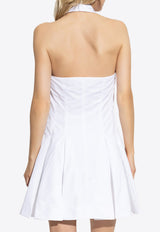 Balmain A-line Backless Mini Dress White FF1R5128 CB09-0FA