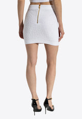 Balmain Button-Embellished Tweed Mini Skirt